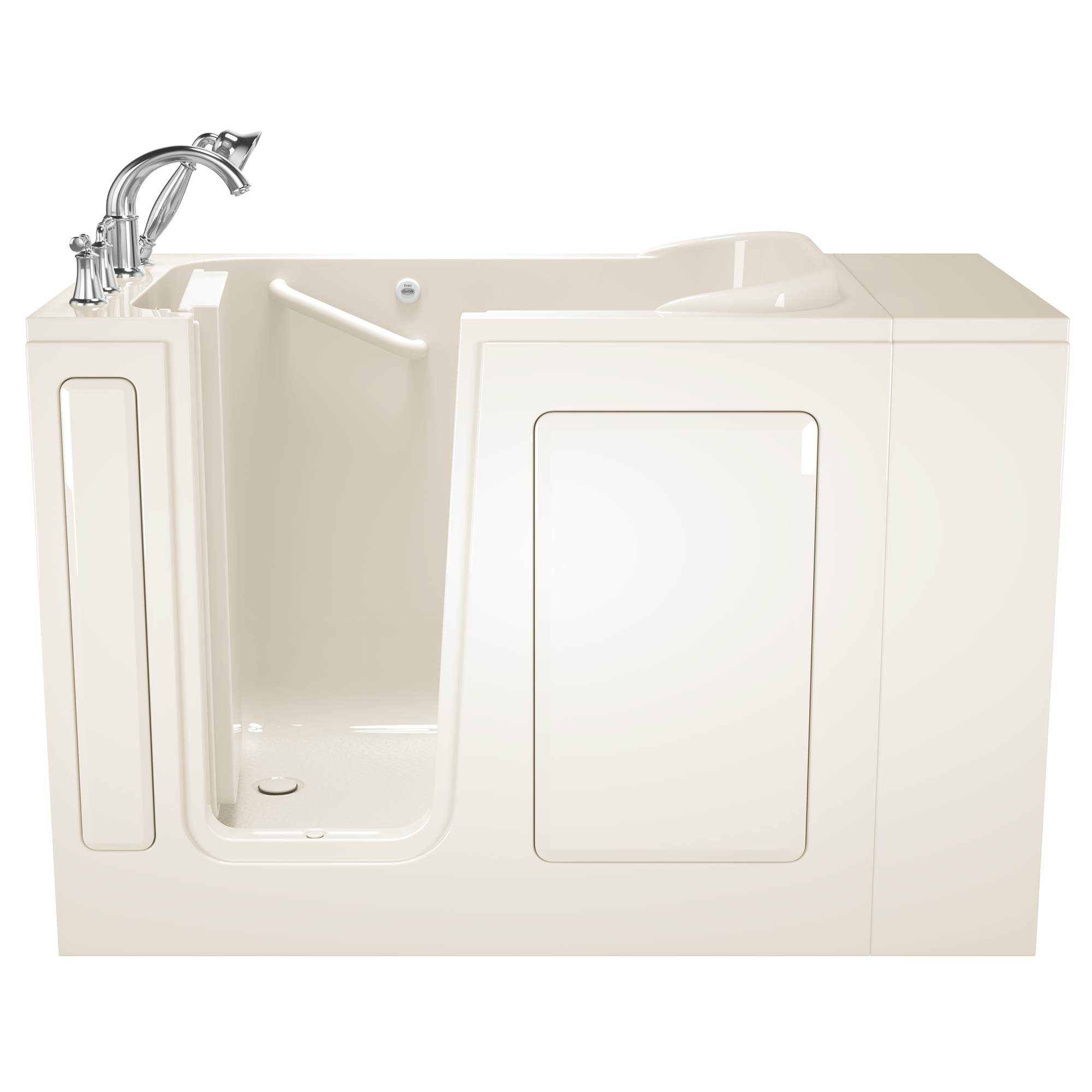 Gelcoat Value Series 28 x 48 Inch Walk in Tub With Soaker System   Left Hand Drain With Faucet WIB LINEN